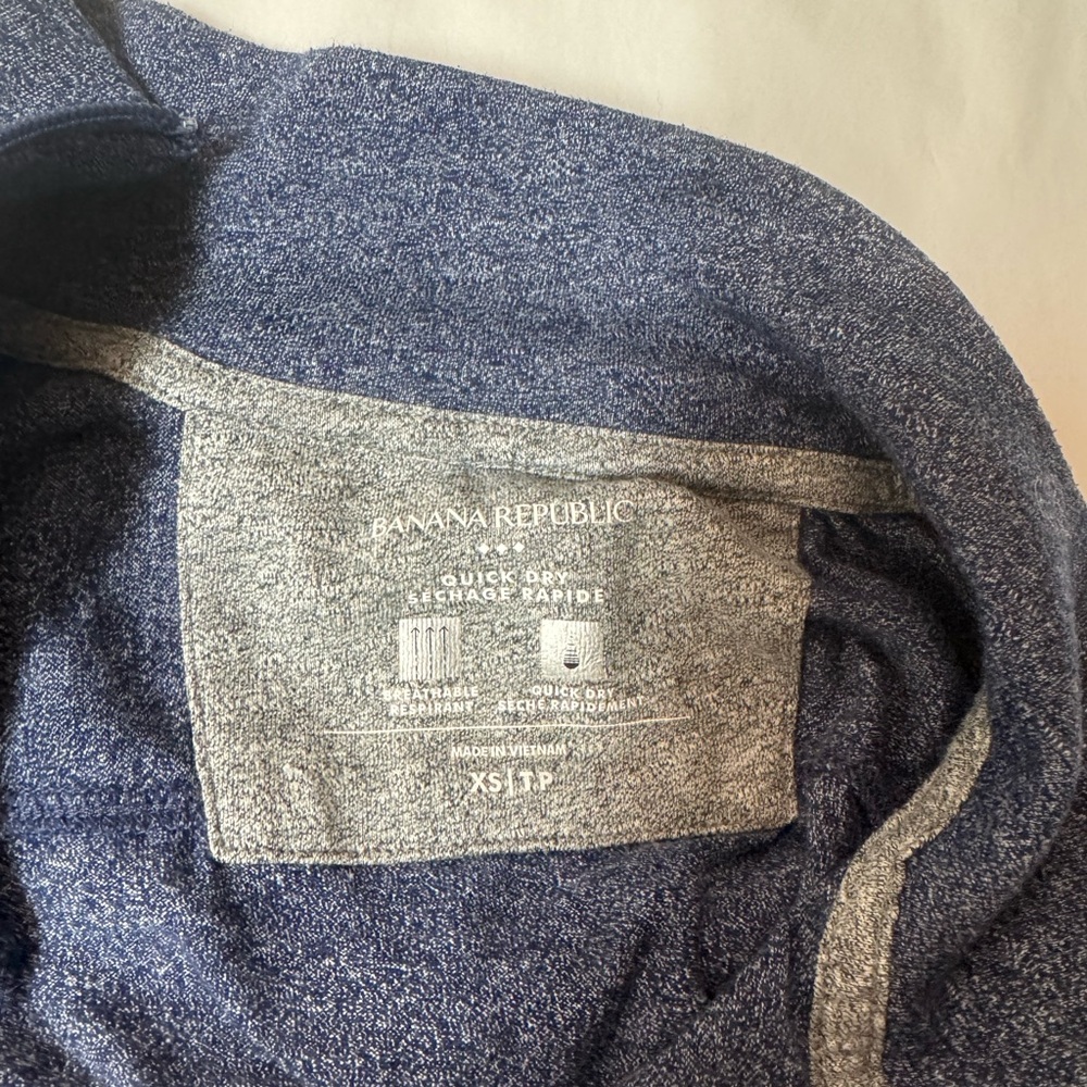 Mens Banana Republic Quick Dry Half Zip Pullover Blue XS - Picture 6 of 6